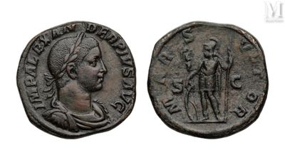 an ancient coin with a woman and a man on it