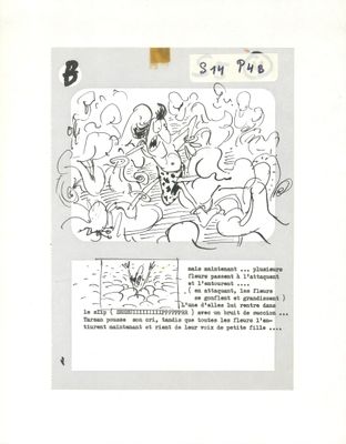 an image of a drawing of a group of people in a room