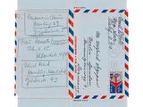 a close up of a piece of paper with a postcard on it
