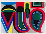 an image of a painting with different colors and shapes on it
