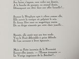 an old book with a poem written in french on it