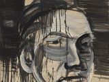 an image of a drawing of a man ' s face on a piece of paper