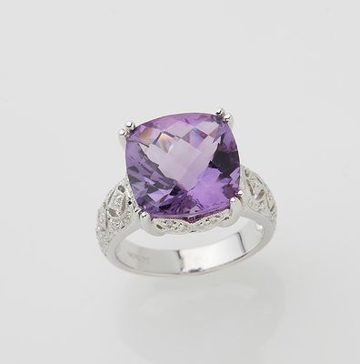 an amethorate and diamond ring