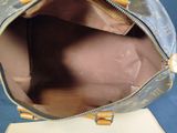 louis vuitton monogram canvas and leather handbag with gold hardware