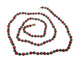 a red and green beaded necklace and bracelet set