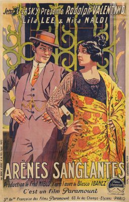 an old movie poster of a man and a woman standing next to each other