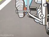 a painting of a motorcycle on the side of a building