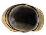 a close up view of the inside of a military helmet