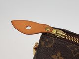 louis vuitton monogram canvas pouch with leather handle