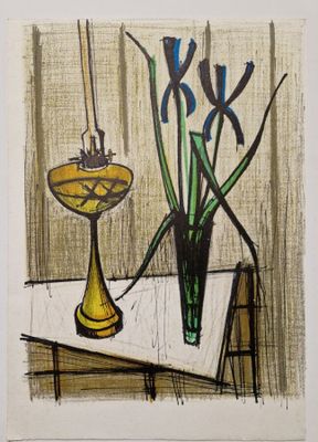 Bernard Buffet (1928-1999) - Nature morte aux iris.