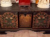 a small table with a red box on top of it