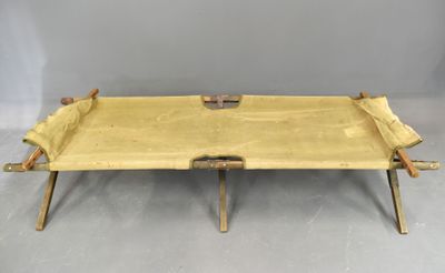 yellow canvas and brass tray with handles and handles