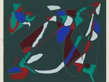 une image représentant un tableau où l'on voit un groupe de personnes sur un fond vert