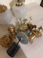 Lot de luminaire en verre et laiton et divers (photo 4)