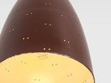 an image of a brown and gold pendant light hanging from a ceiling