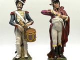paire de figurines représentant des soldats avec un tambour et un tambour-major