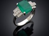 an emerald and diamond ring
