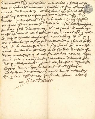lettre manuscrite écrite à l'encre noire sur une feuille de papier