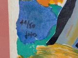 a picture of a painting of a woman holding a surfboard