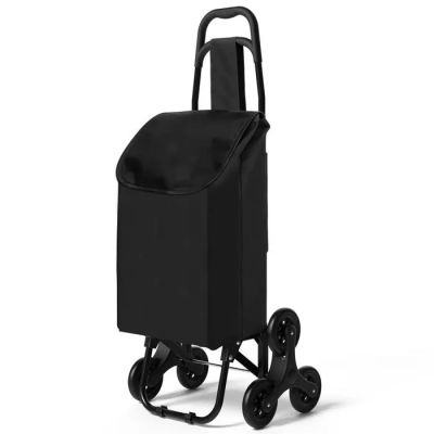 un caddie noir avec des roues sur fond blanc