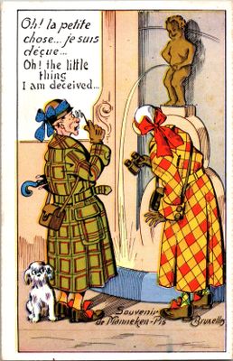 une image représentant un dessin humoristique mettant en scène une femme et un chien devant un miroir