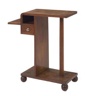 une petite table en bois surmontée d'un tiroir