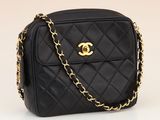 chanel black quilted leather cross body bag