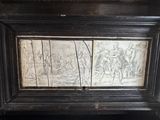 a picture of a drawing on the wall of a room