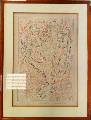 tableau représentant un motif paisley, encadré dans un cadre en bois et accroché au mur
