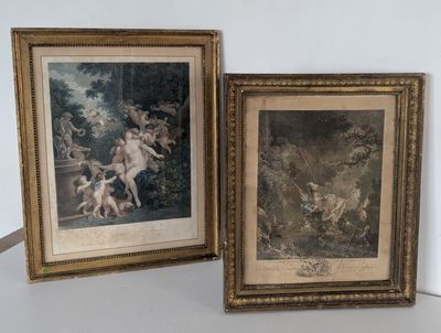 deux tableaux encadrés représentant des « cherensils » et des « cherensils » posés sur une table