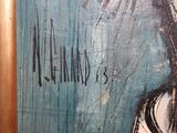 a painting of a woman with a guitar on the wall
