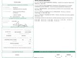 a green and white document with a picture of a person ' s name
