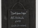 black chalkboard with white writing on it and a chalkboard hanging from the wall