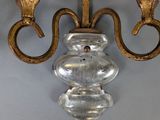 pair of antique brass wall sconces with glass candle holders