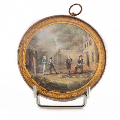 an image of a painting of a group of men playing a game of golf