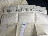 an old document with a price tag on top of it
