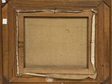 an old picture of a picture frame with a piece of paper in it