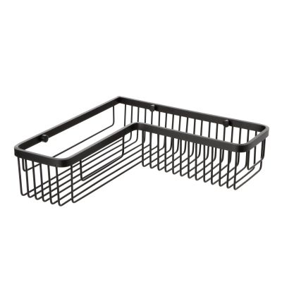 un panier de douche noir sur fond blanc