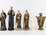figurines of saint anthony, saint john, st john, st john, and st john
