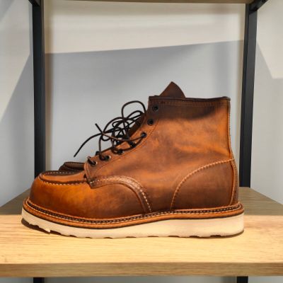 une chaussure posée sur une étagère dans une pièce