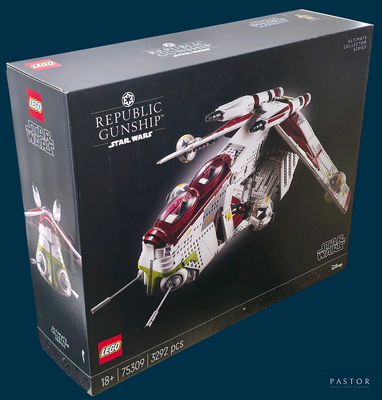 lego star wars republic gunship set in its box