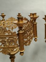 Paire de grandes LAMPES de SANCTUAIRE en bronze doré de styl… (photo 6)