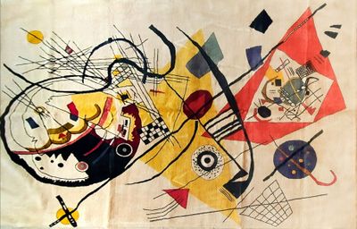 Wandbild „Schweres Rot“ Von Wassily Kandinsky - Leinwanddruck Auf Keilrahmen 50x40 Cm