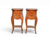 pair of louis xv style bedside tables in the manner of louis xv