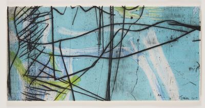 une image représentant une œuvre d'art peinte en bleu et en vert