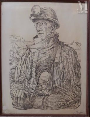 Michel GARCIA (XX ème siècle) Portrait de Norbert Casteret