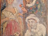 une image d'un tableau représentant un groupe de personnes assises à une table
