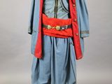 an image of a man dressed in a blue and red outfit
