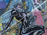 la couverture d'une bande dessinée représentant une femme vêtue d'une combinaison noire moulante