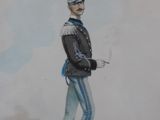 painting of a man in a military uniform with a sword